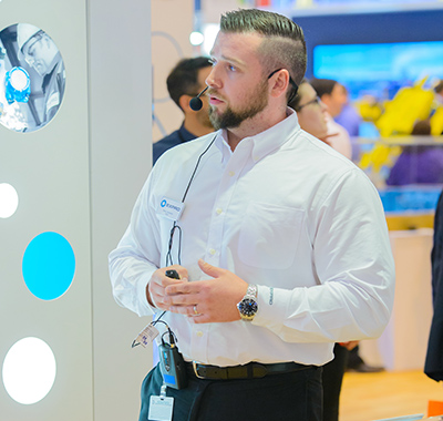 Arran speaking at event