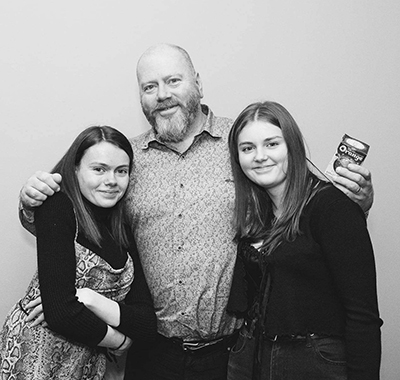 Kerry-Ann's husband and two daughters.