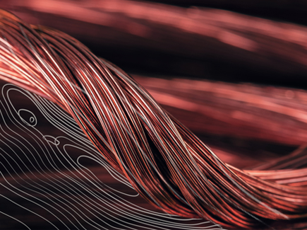 Close-up of copper wire strands.