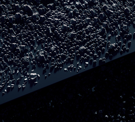 Close up of black graphite material.
