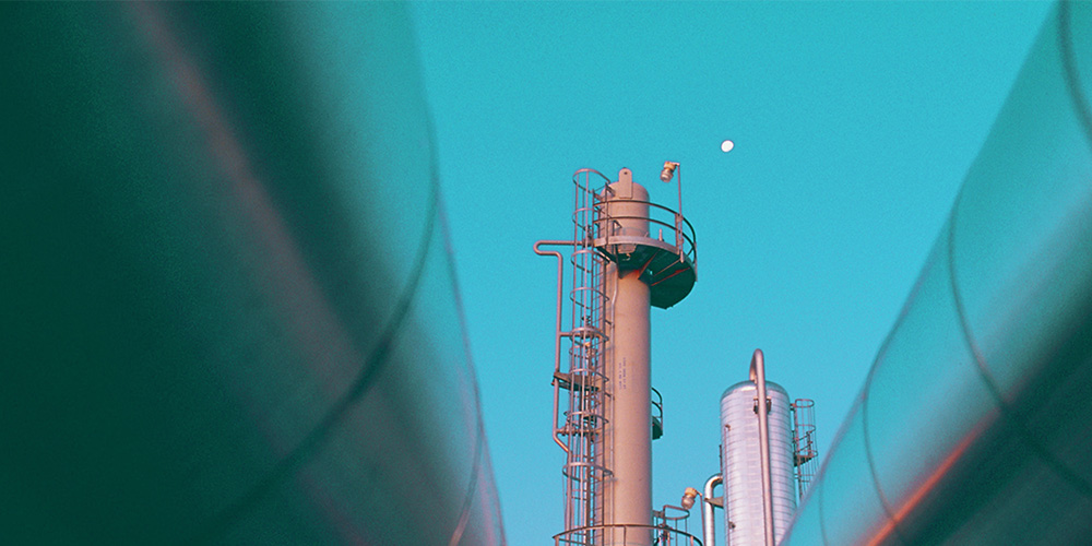 Pipes at a refinery.