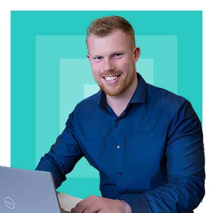 Andrew of Worley working on a laptop.