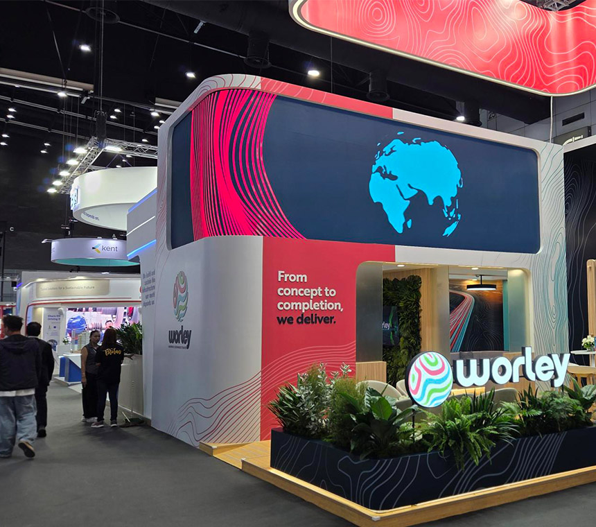 Worley stand at Gastech conference 2026.