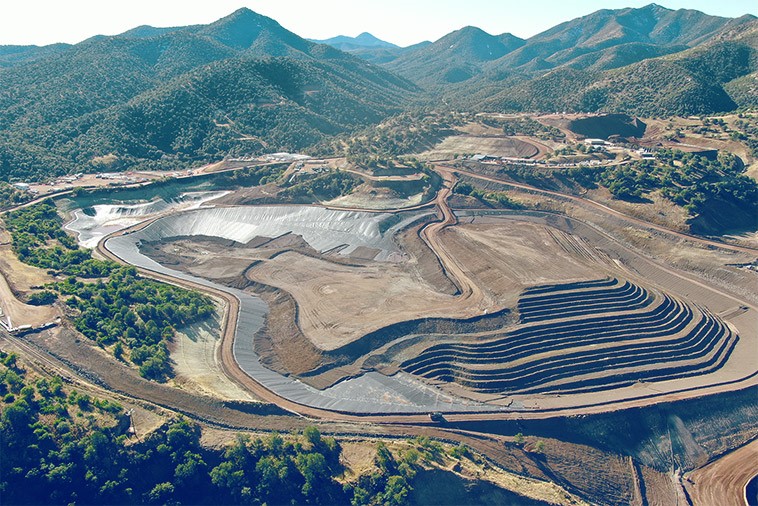 Zinc-lead-silver mine site in the mountains.